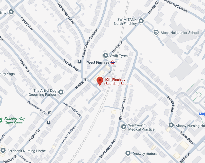 Map showing the school location in Finchley